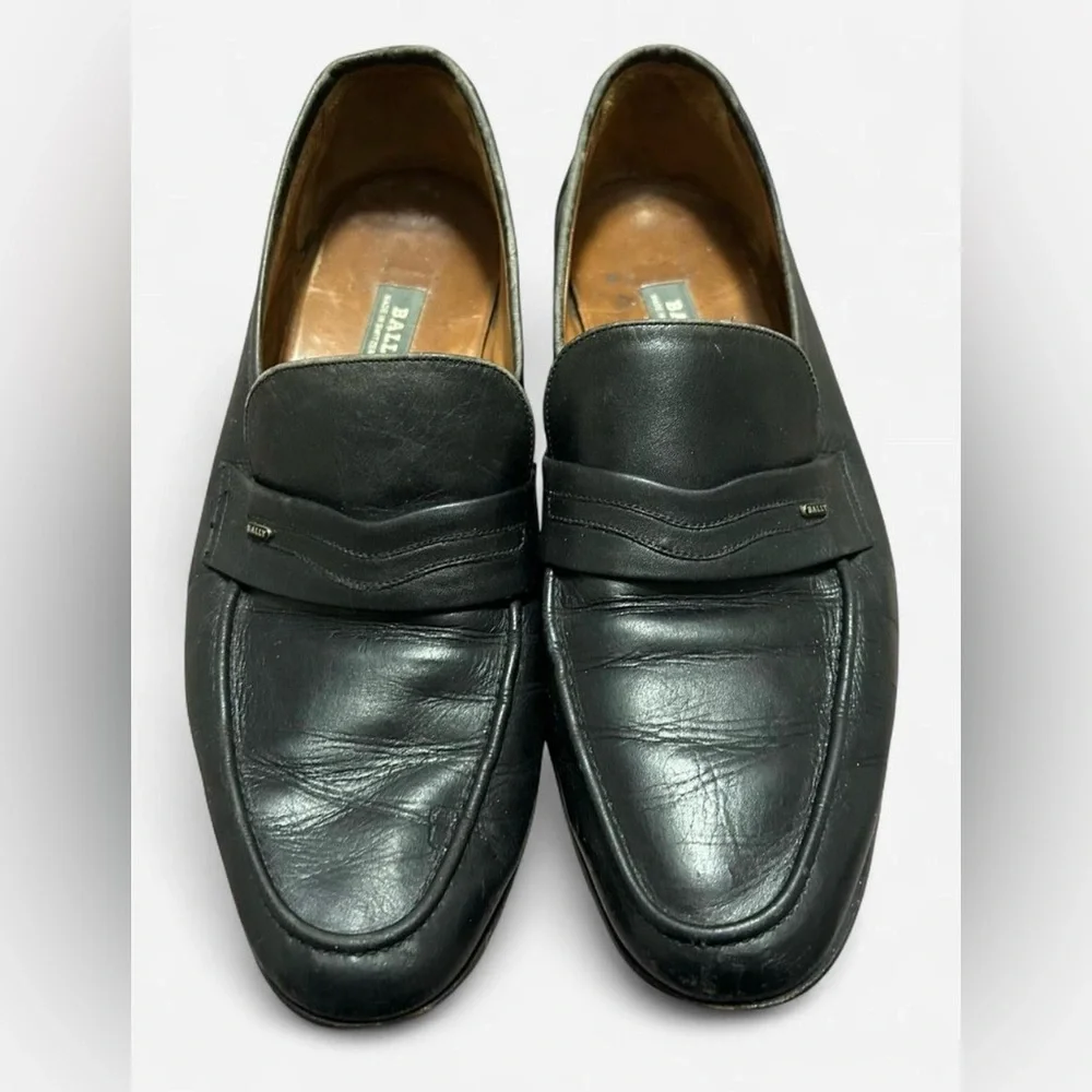 Bally Men's Black Leather Loafers